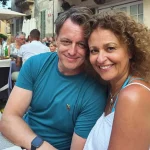 Mark Adderley British film producer and mental health advocate with wife Nadia Sawalha